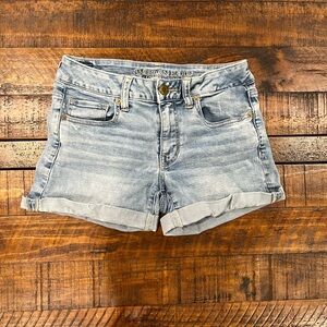 American Eagle Outfitters Women's Faded Blue Jean Shorts